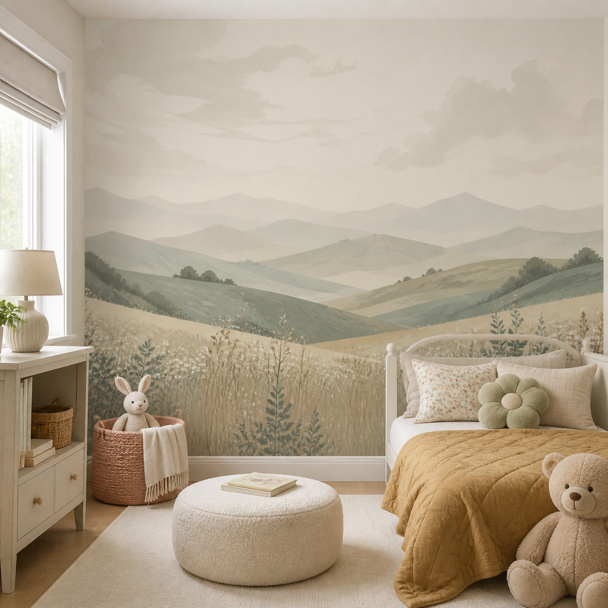 Sage Rolling Wallpaper Mural product view