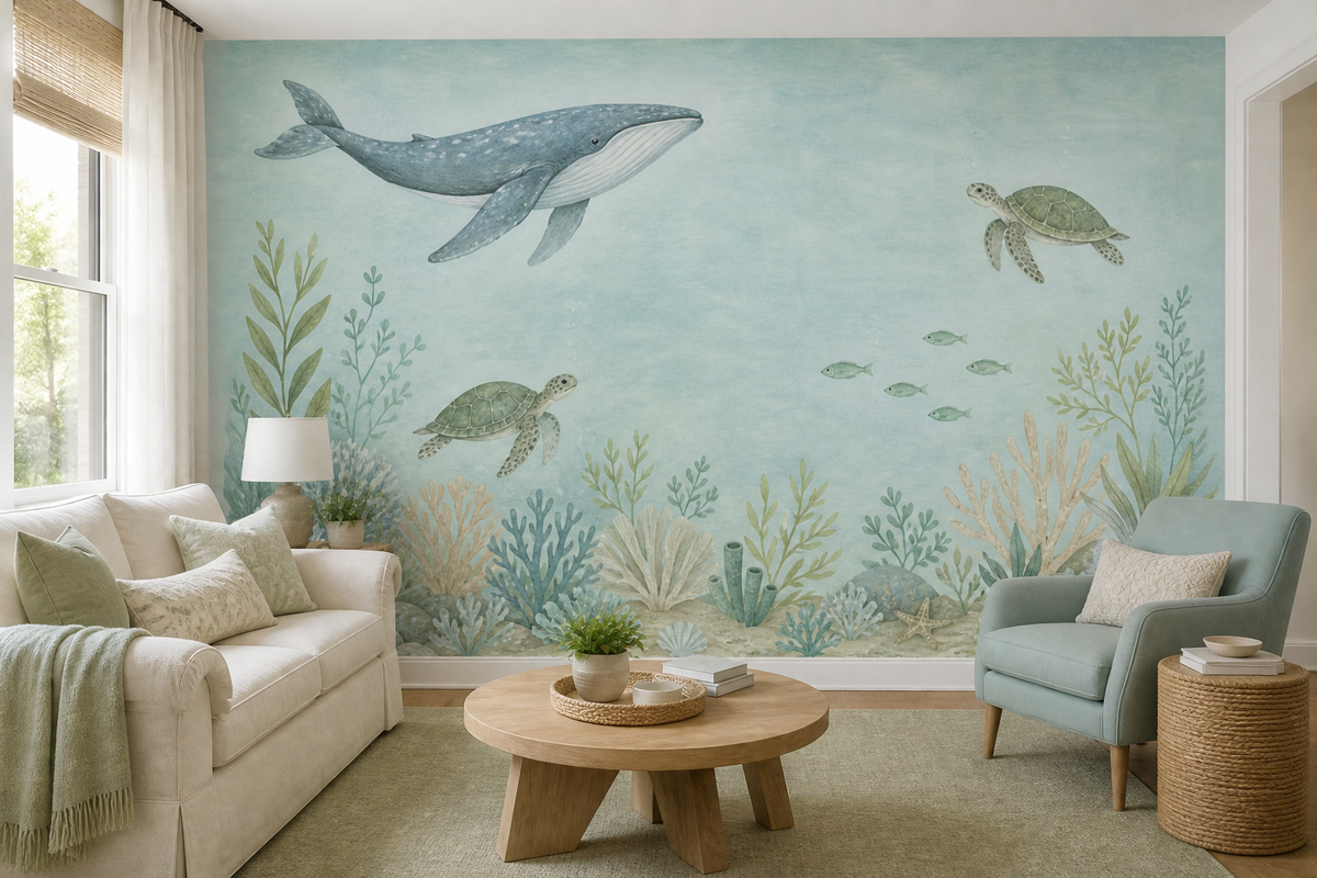 Sage Undersea Wallpaper Mural product view