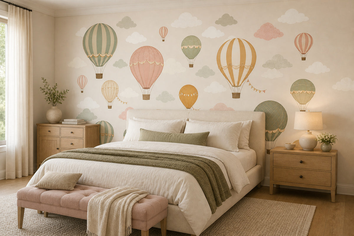 Sage Balloon Wallpaper Mural product view