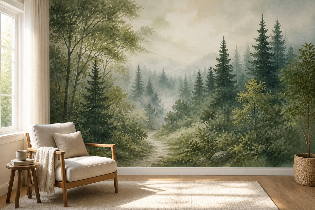 Sage Forest Wallpaper Mural product view