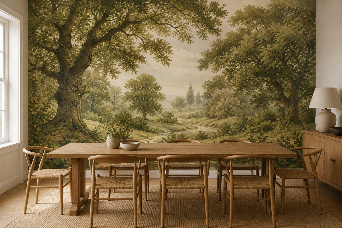 Sage Vintage Wallpaper Mural product view