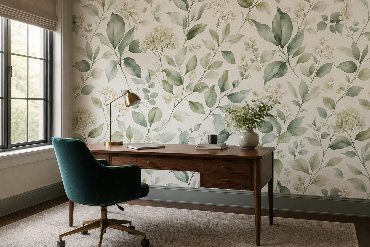 Sage Botanical Wallpaper Mural product view