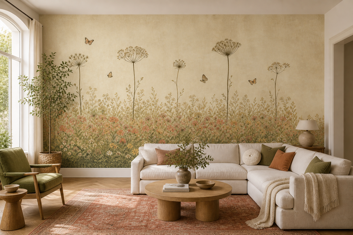 Sage Vintage Wallpaper Mural product view