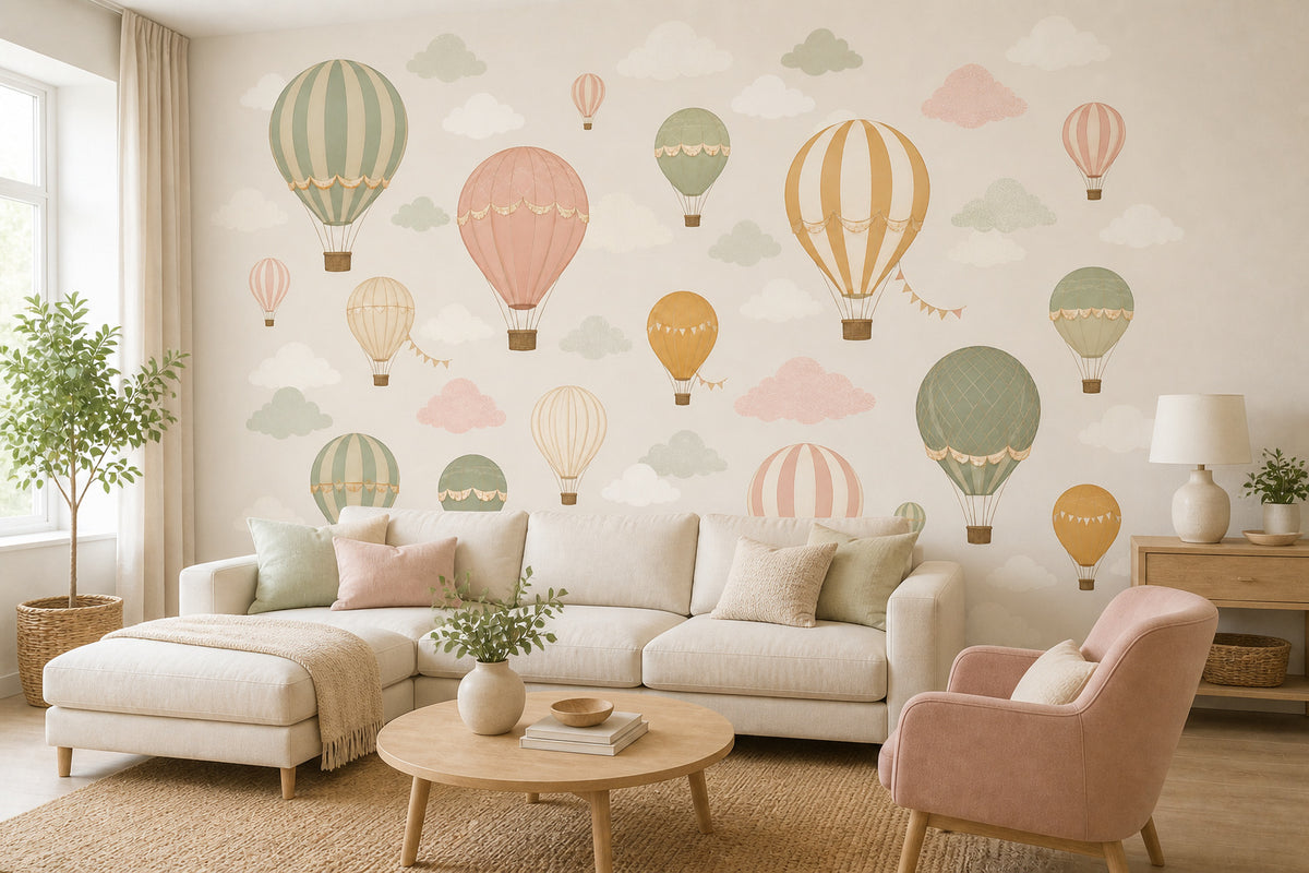 Sage Balloon Wallpaper Mural product view