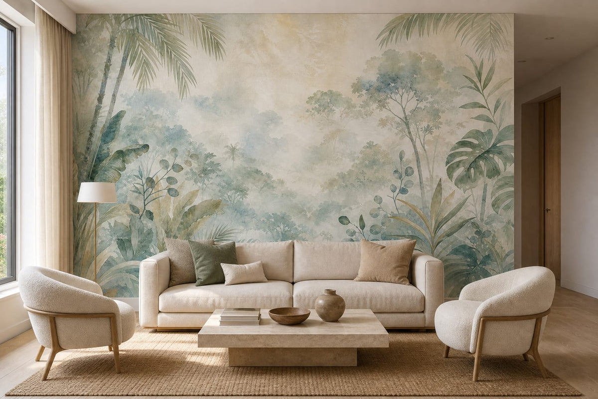 Sage Rainforest Wallpaper Mural product view