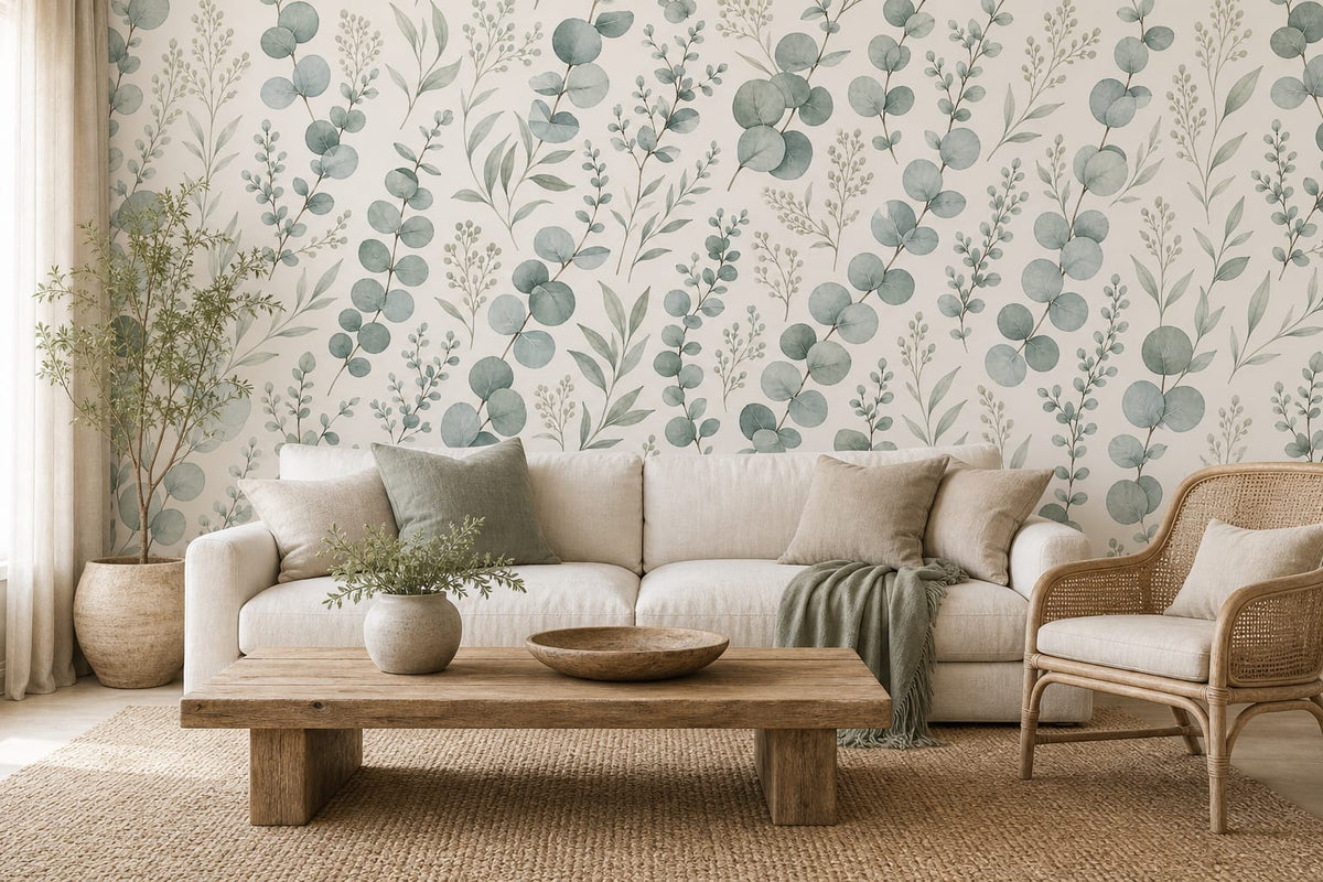 Sage Eucalyptus Wallpaper Mural product view