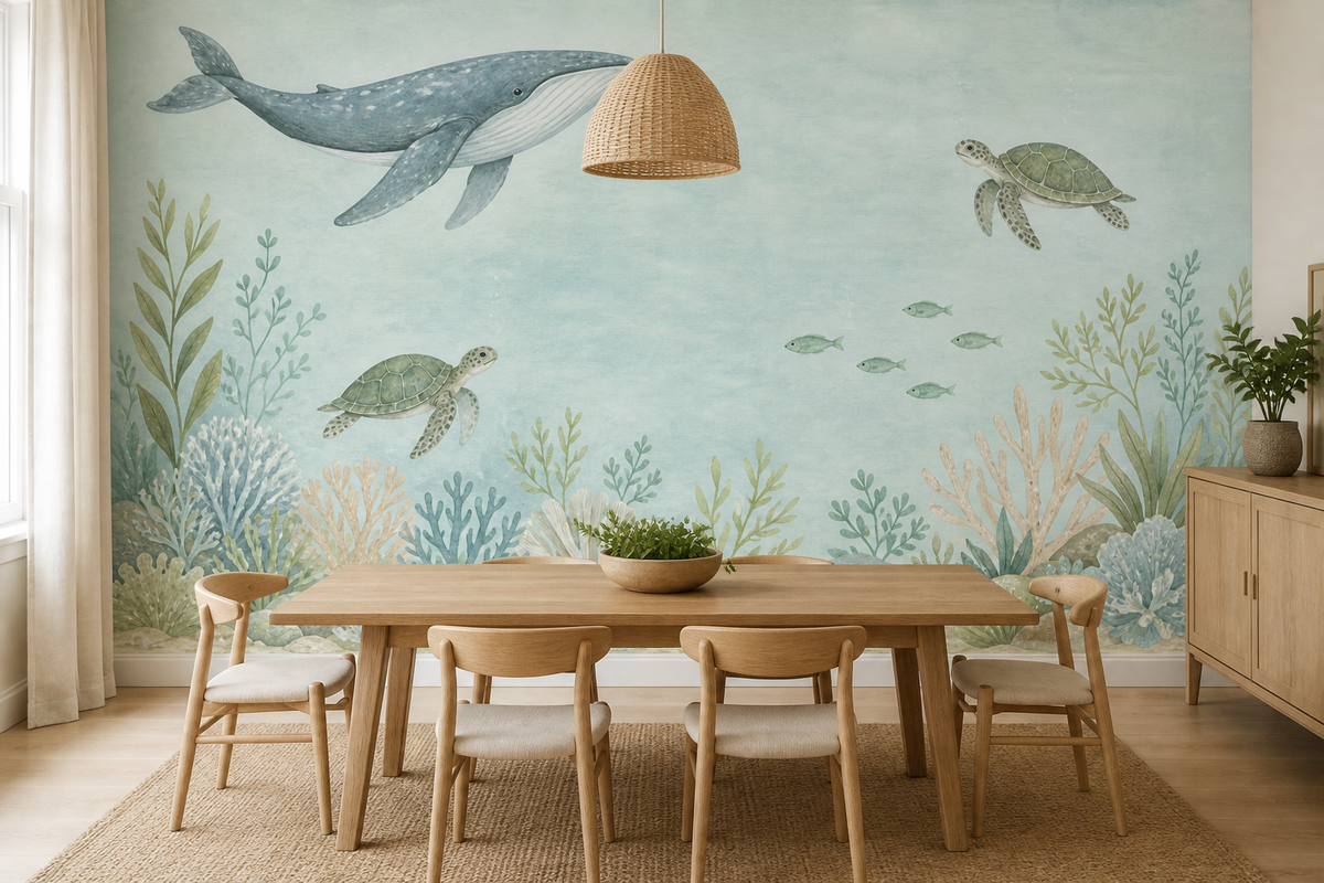 Sage Undersea Wallpaper Mural product view
