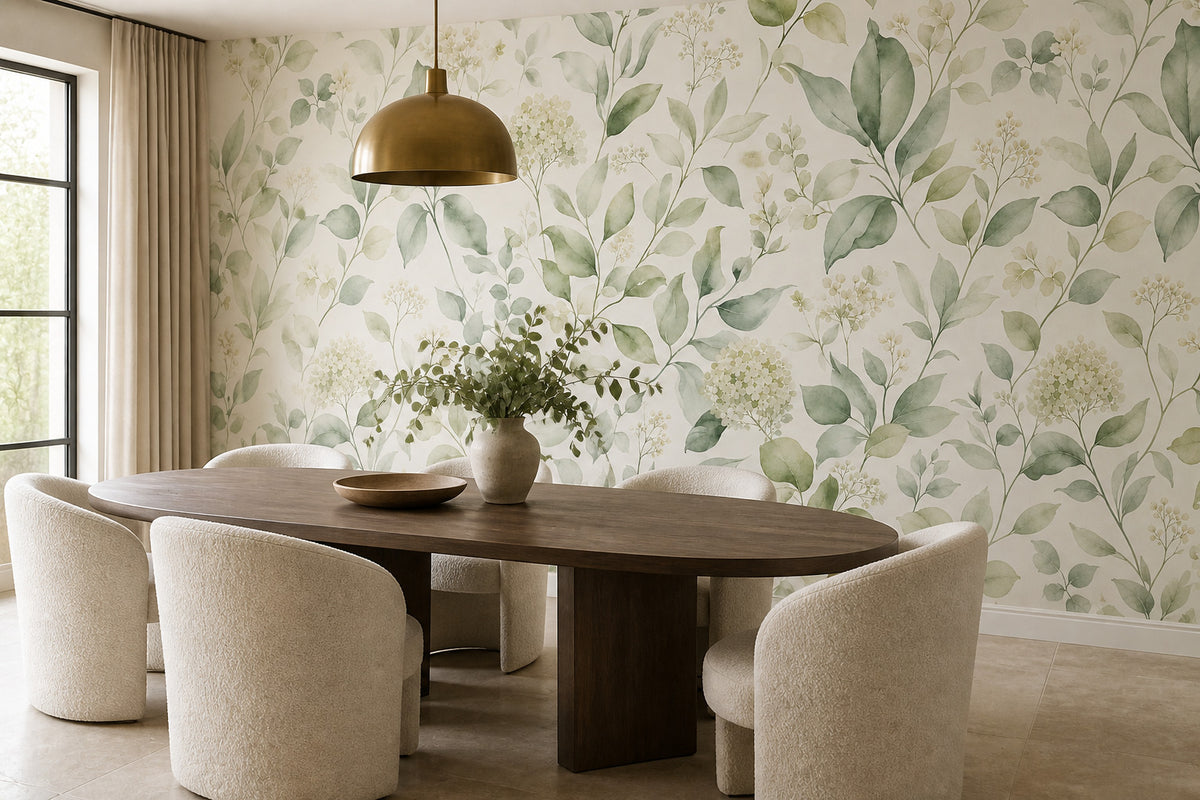 Sage Botanical Wallpaper Mural product view
