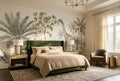 Green Watercolour Dinosaur River Wallpaper Mural