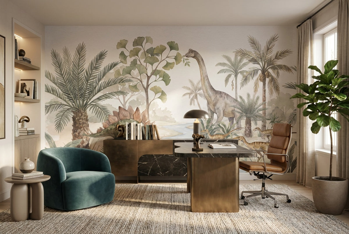 sage dinosaur wallpaper mural custom self adhesive study removable non woven vinyl