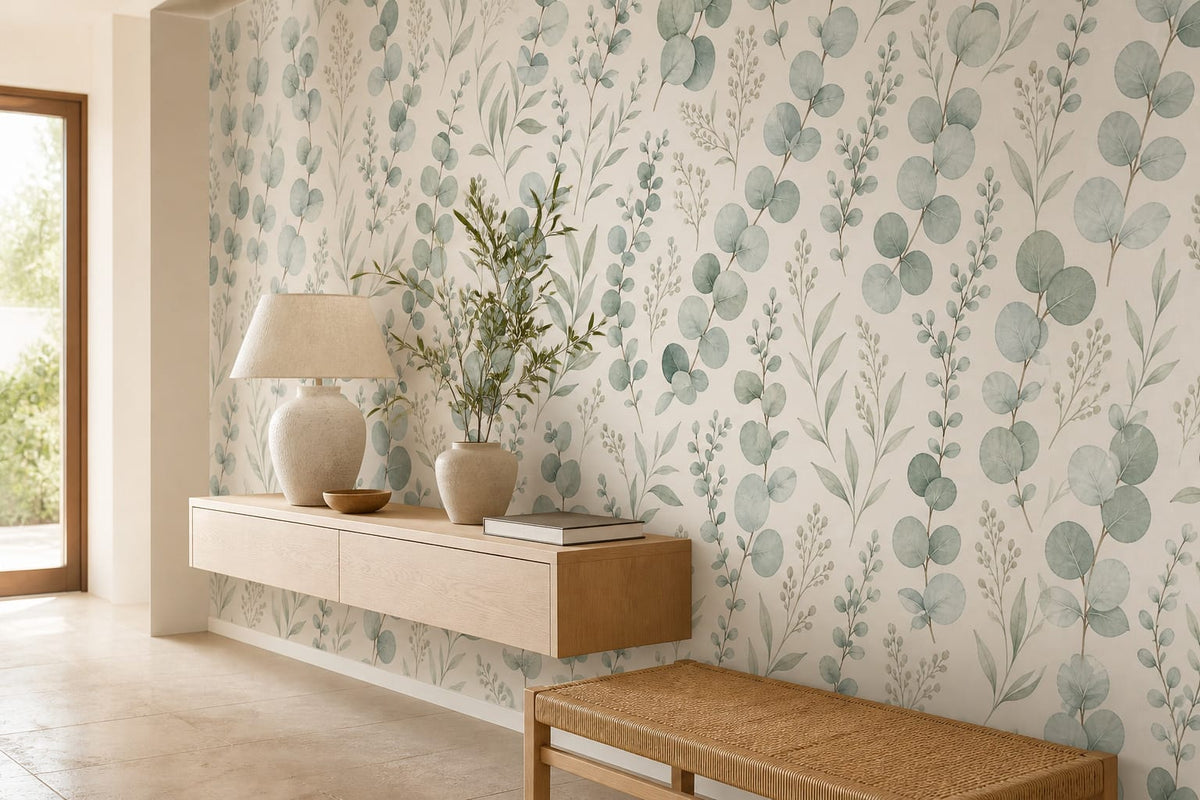 Sage Eucalyptus Wallpaper Mural product view