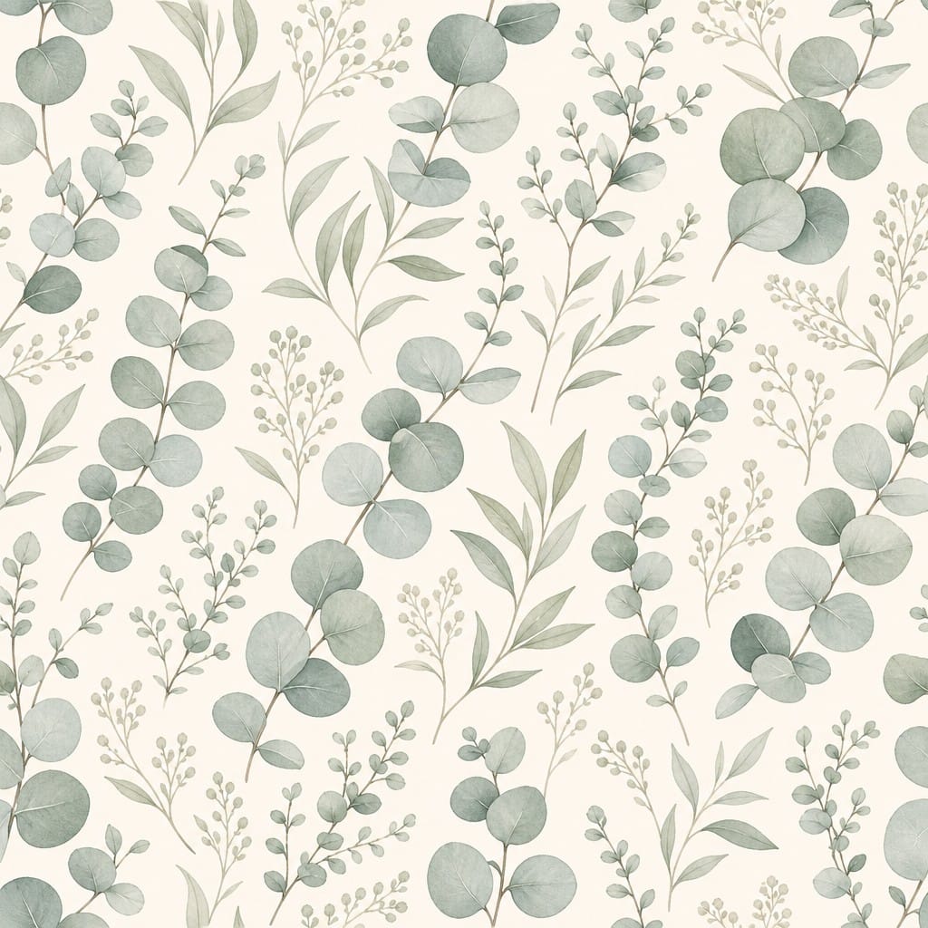 Sage Eucalyptus Wallpaper Mural product view