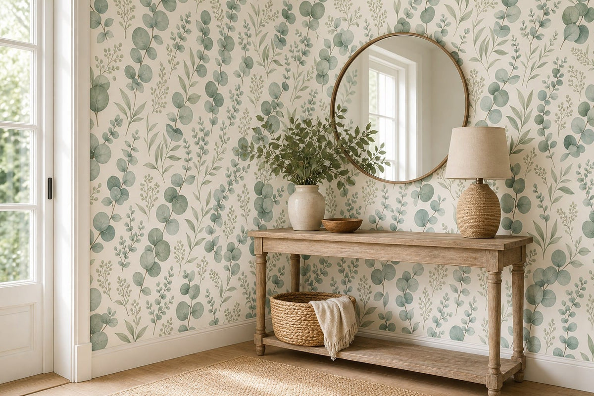 Sage Eucalyptus Wallpaper Mural product view