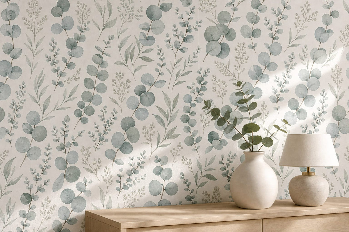 Sage Eucalyptus Wallpaper Mural product view