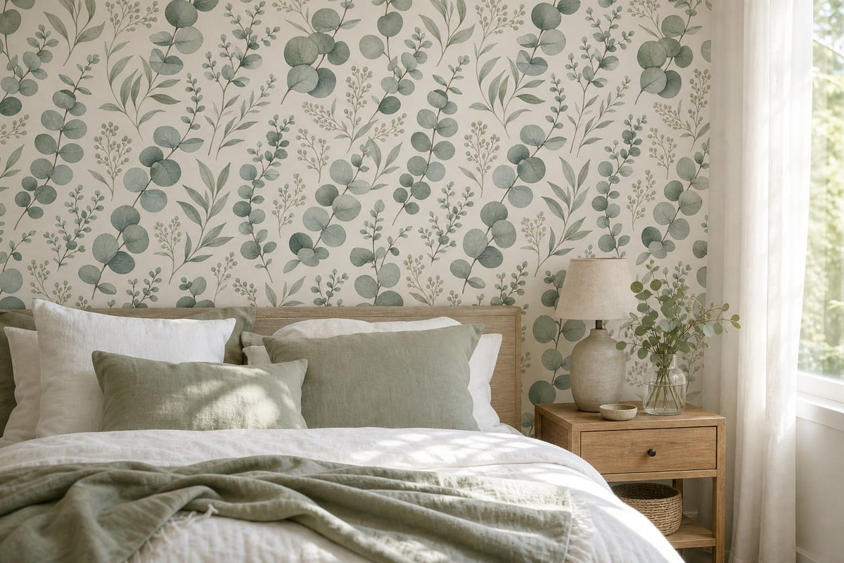 Sage Eucalyptus Wallpaper Mural product view