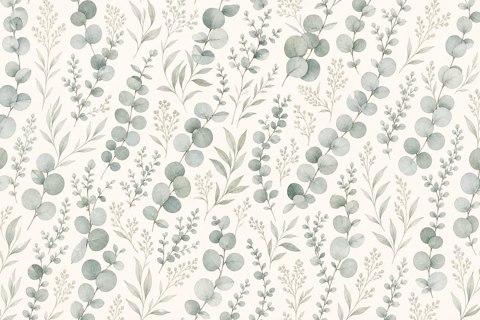 Sage Eucalyptus Wallpaper Mural