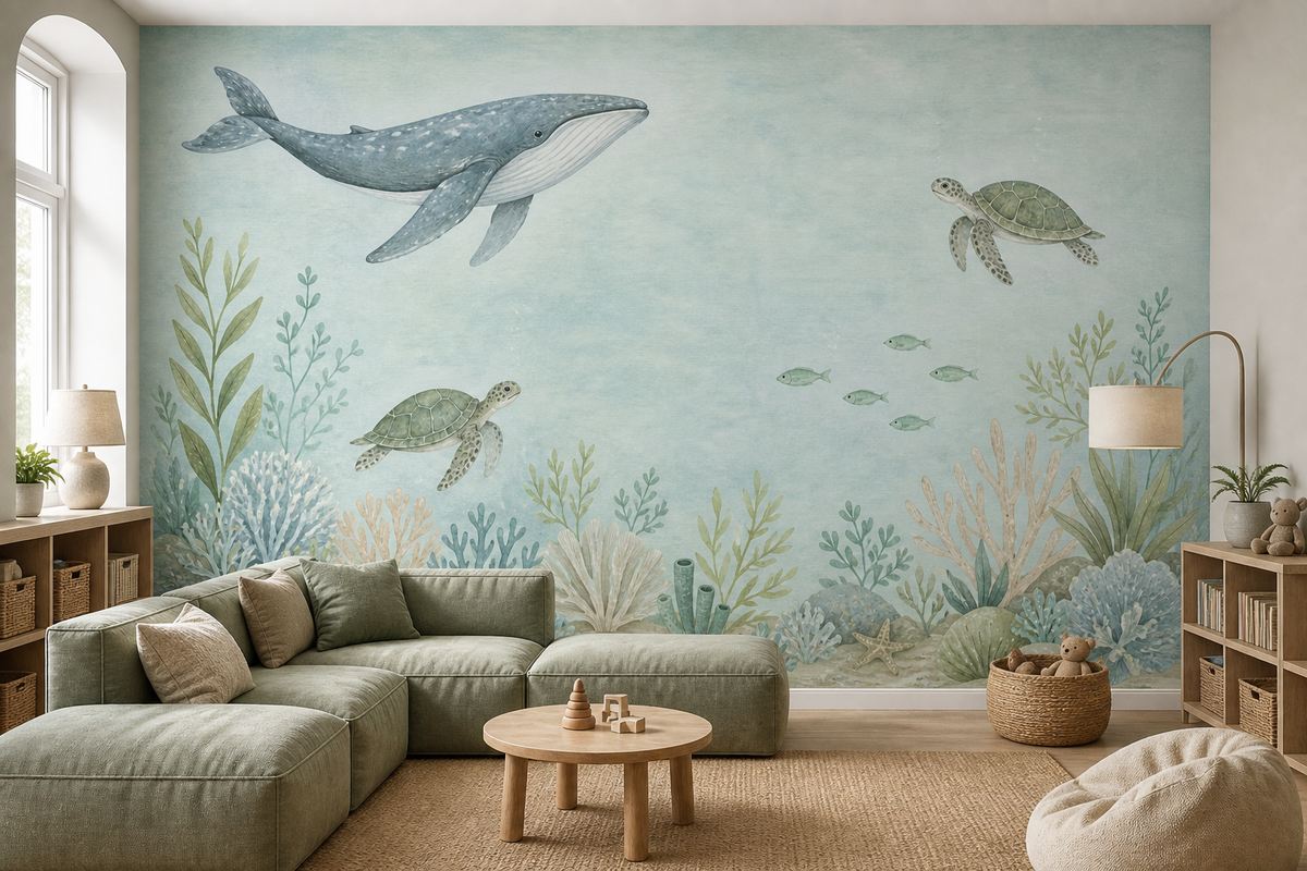 Sage Undersea Wallpaper Mural product view