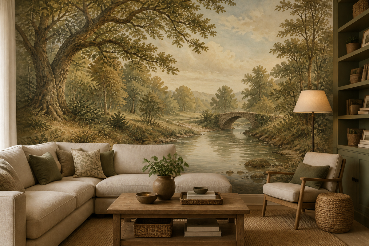Sage Woodland Wallpaper Mural product view