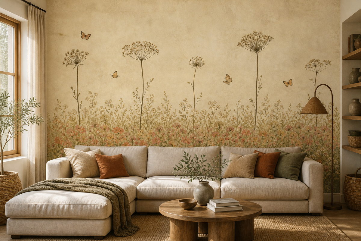 Sage Vintage Wallpaper Mural product view