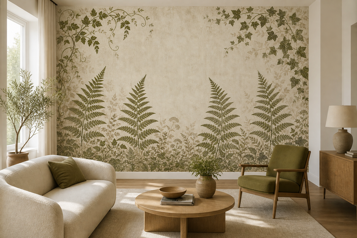 Sage Fern Vine Wallpaper Mural product view