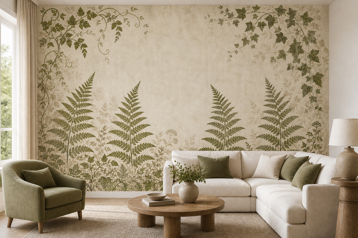 Sage Fern Vine Wallpaper Mural product view