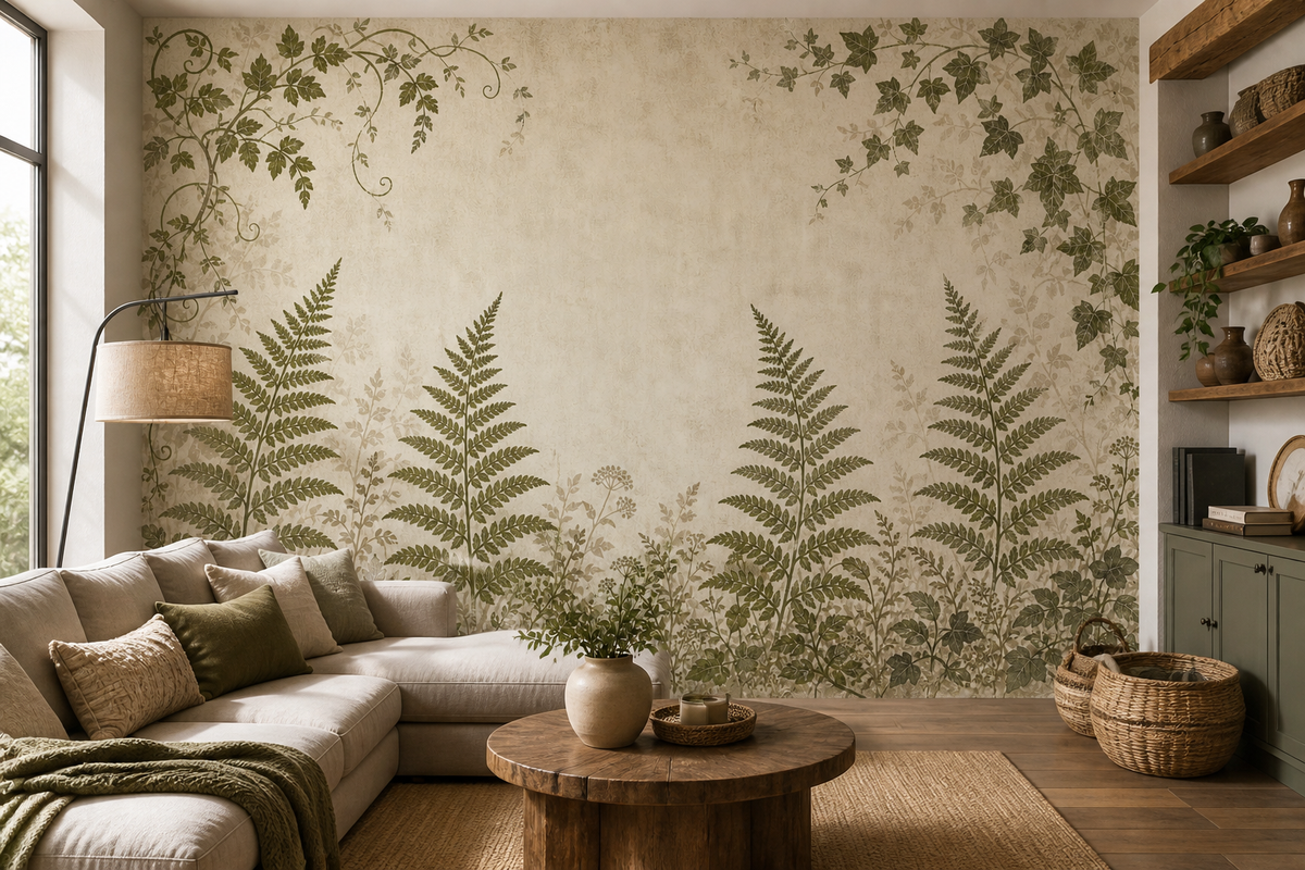 Sage Fern Vine Wallpaper Mural product view