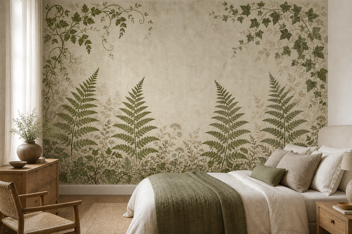 Sage Fern Vine Wallpaper Mural product view
