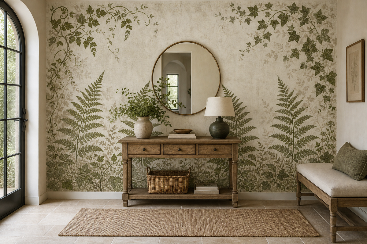 Sage Fern Vine Wallpaper Mural product view