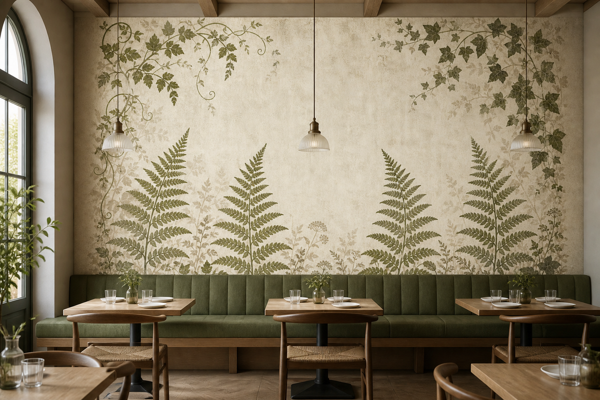 Sage Fern Vine Wallpaper Mural product view