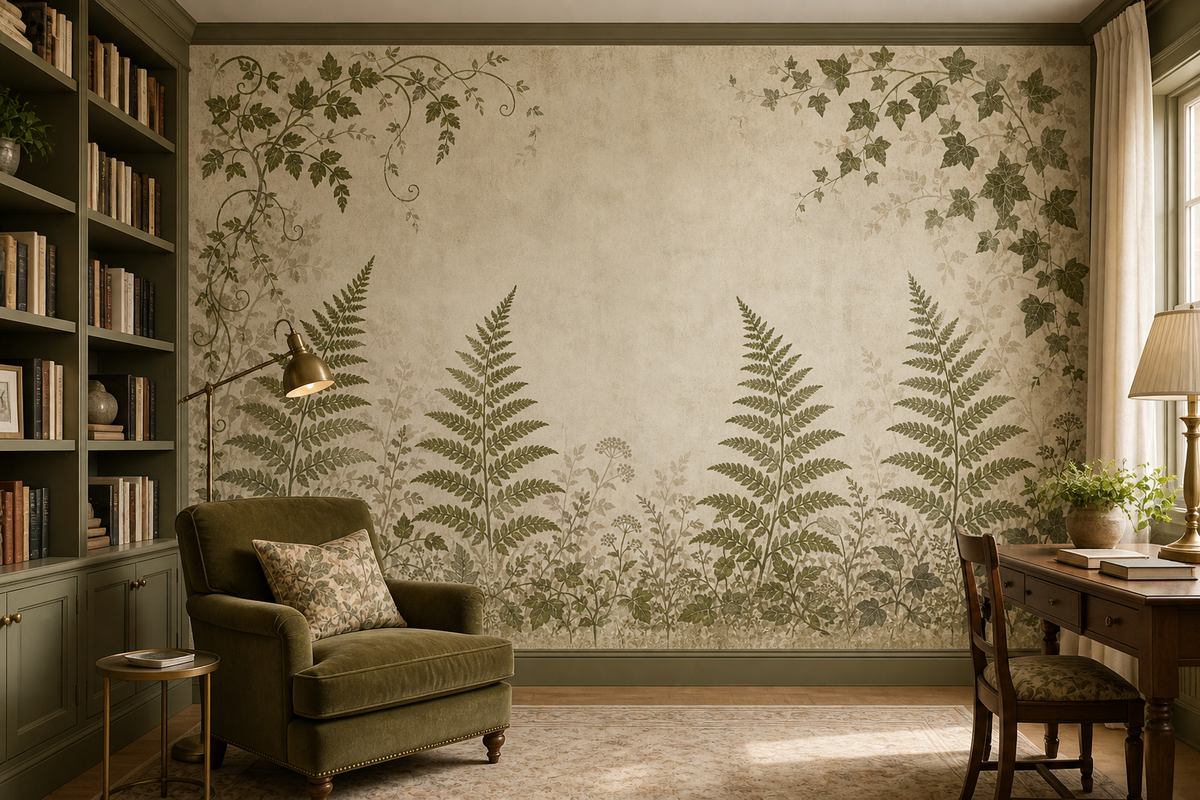 Sage Fern Vine Wallpaper Mural product view