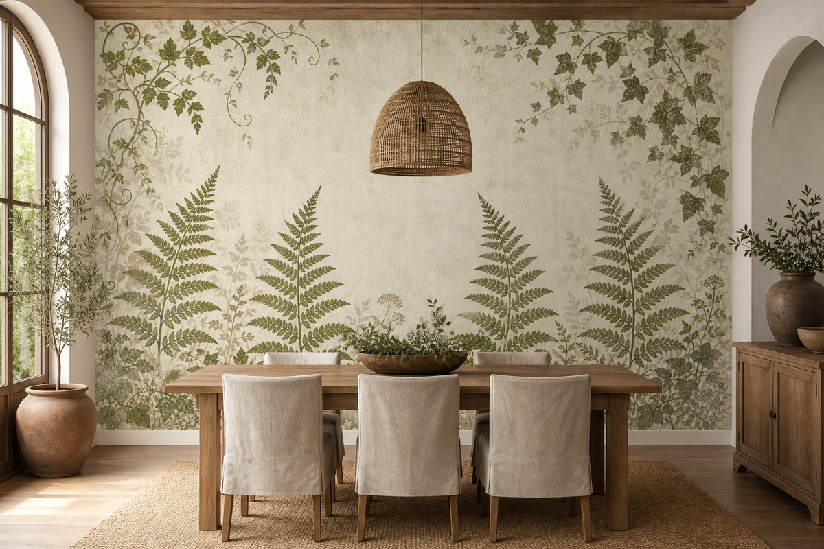 Sage Fern Vine Wallpaper Mural product view