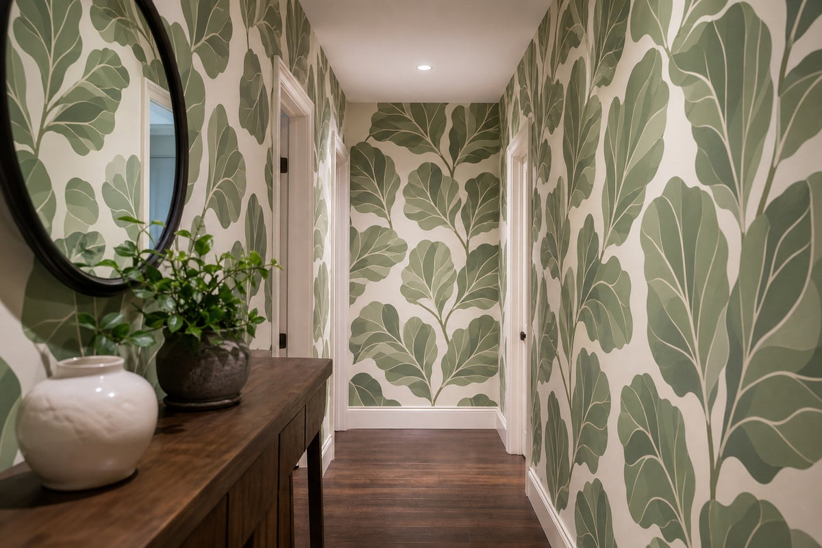 Sage Fiddle Wallpaper Mural product view
