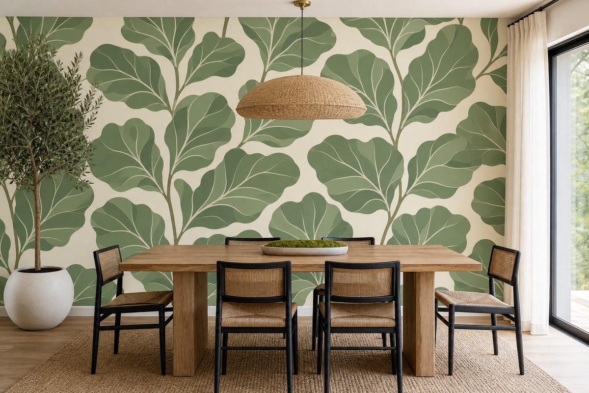 Sage Fiddle Wallpaper Mural product view