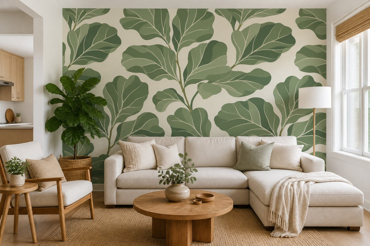 Sage Fiddle Wallpaper Mural product view