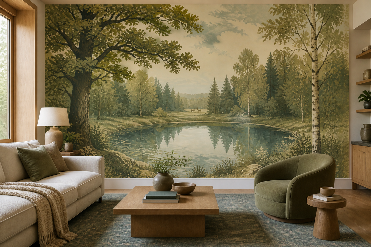 Sage Forest Wallpaper Mural product view