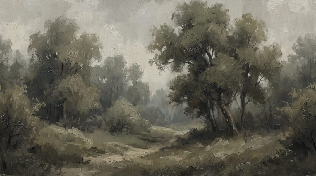 Misty Woodland Landscape Mural Wallpaper