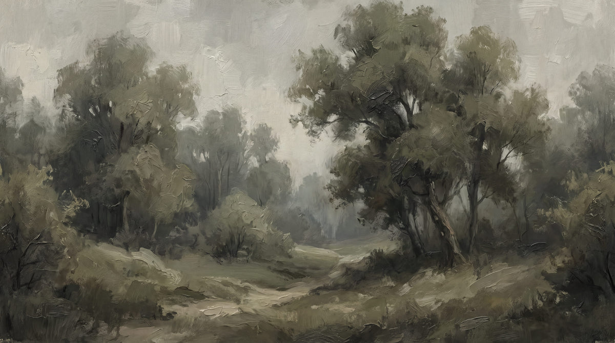 Misty Woodland Landscape Mural Wallpaper