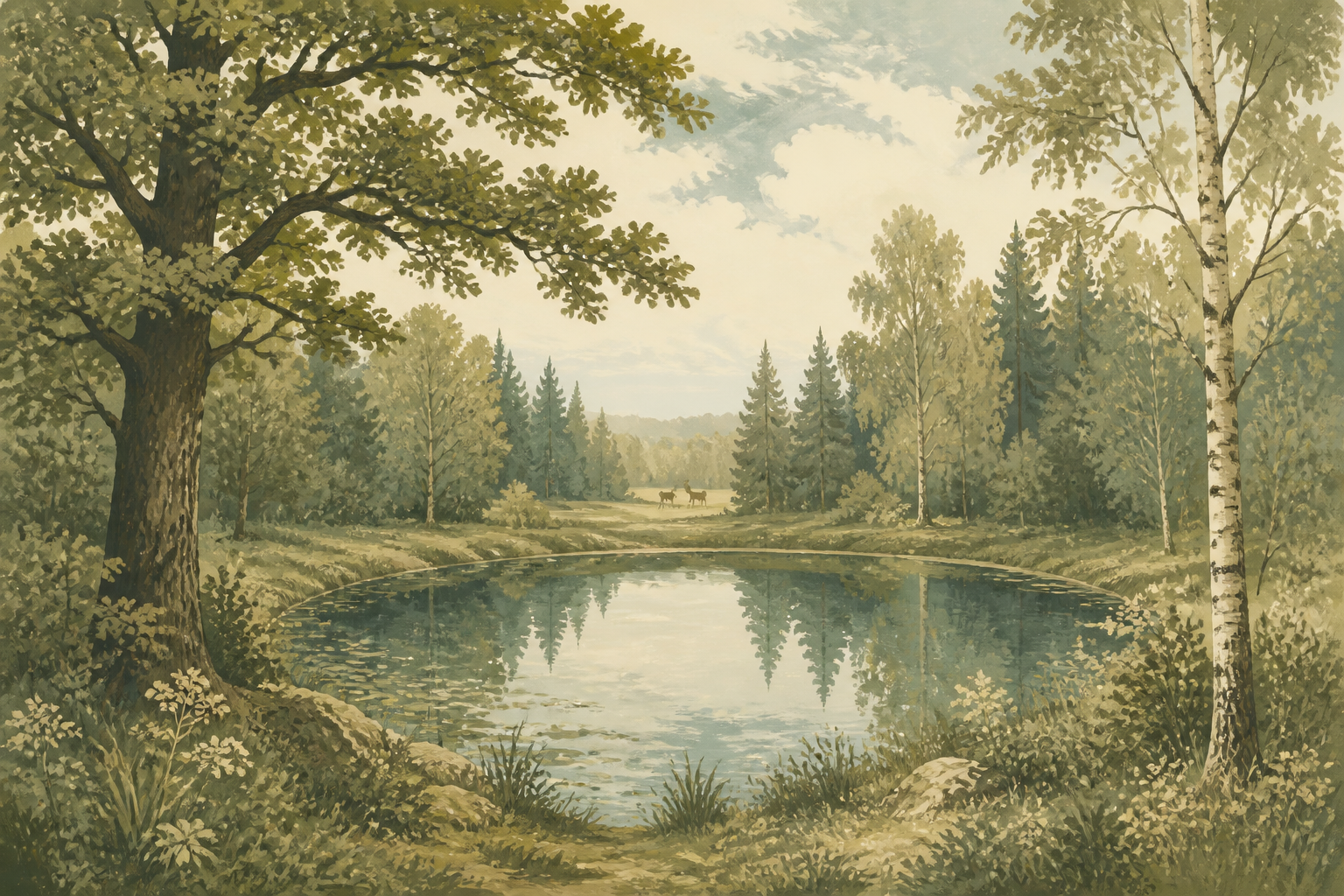 Sage Forest Wallpaper Mural