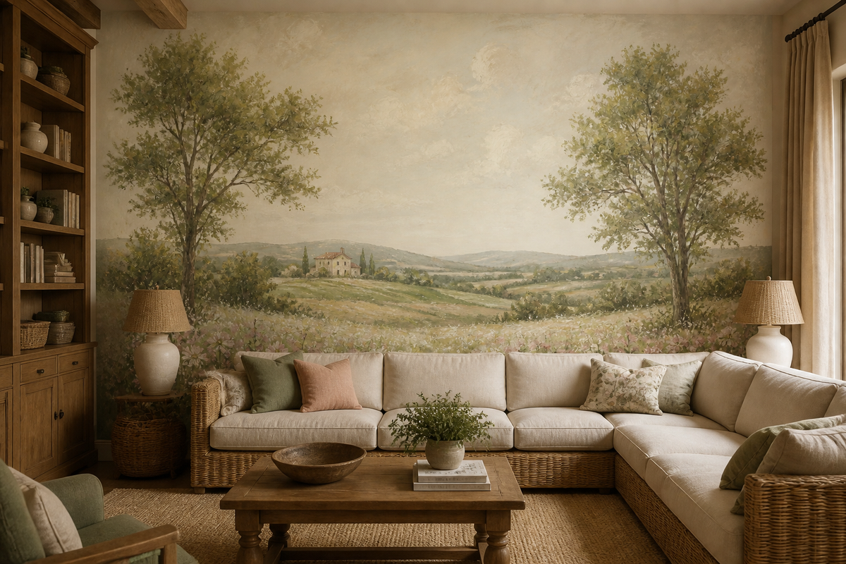 Sage French Wallpaper Mural product view