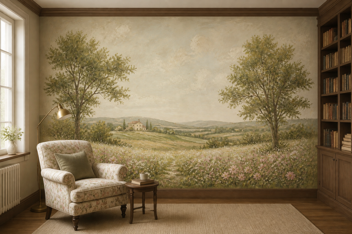 Sage French Wallpaper Mural product view