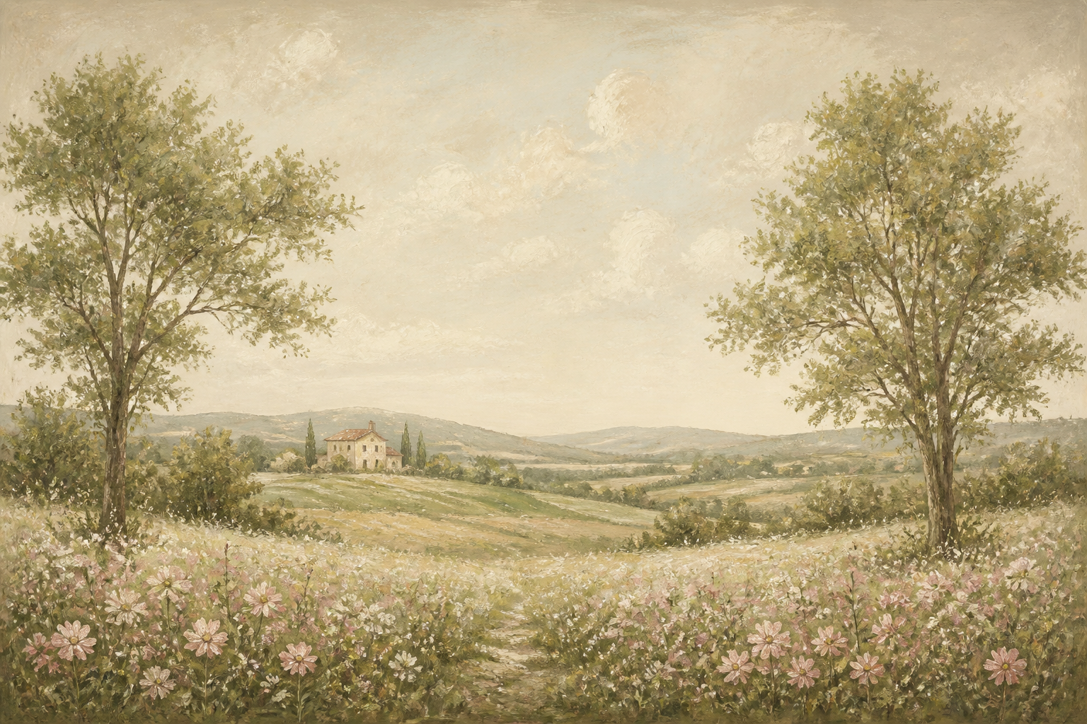Sage French Wallpaper Mural