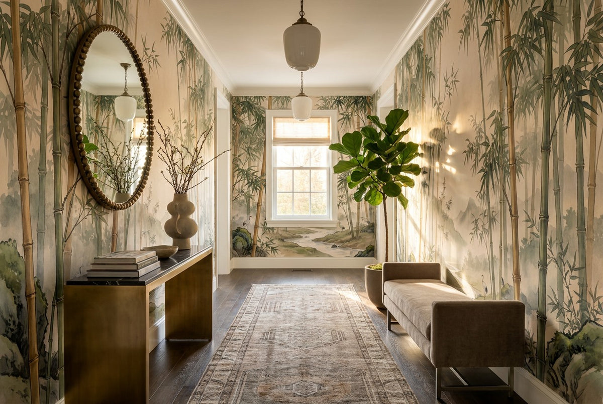 sage hall bamboo forest wallpaper mural custom self adhesive non woven vinyl removable