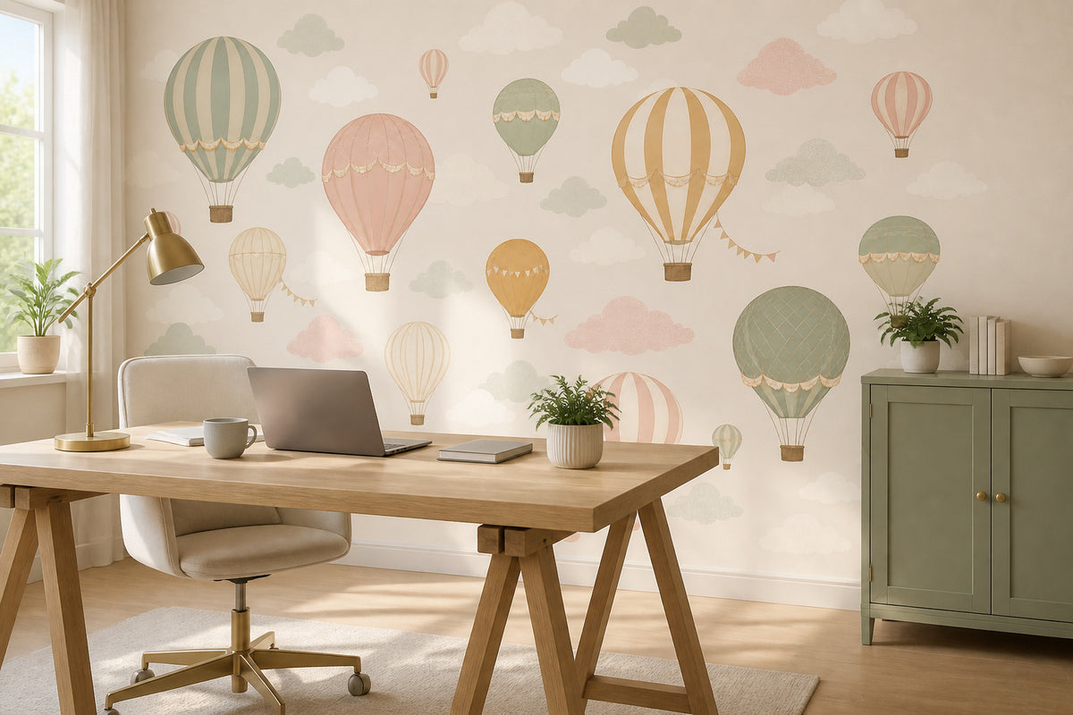 Sage Balloon Wallpaper Mural product view