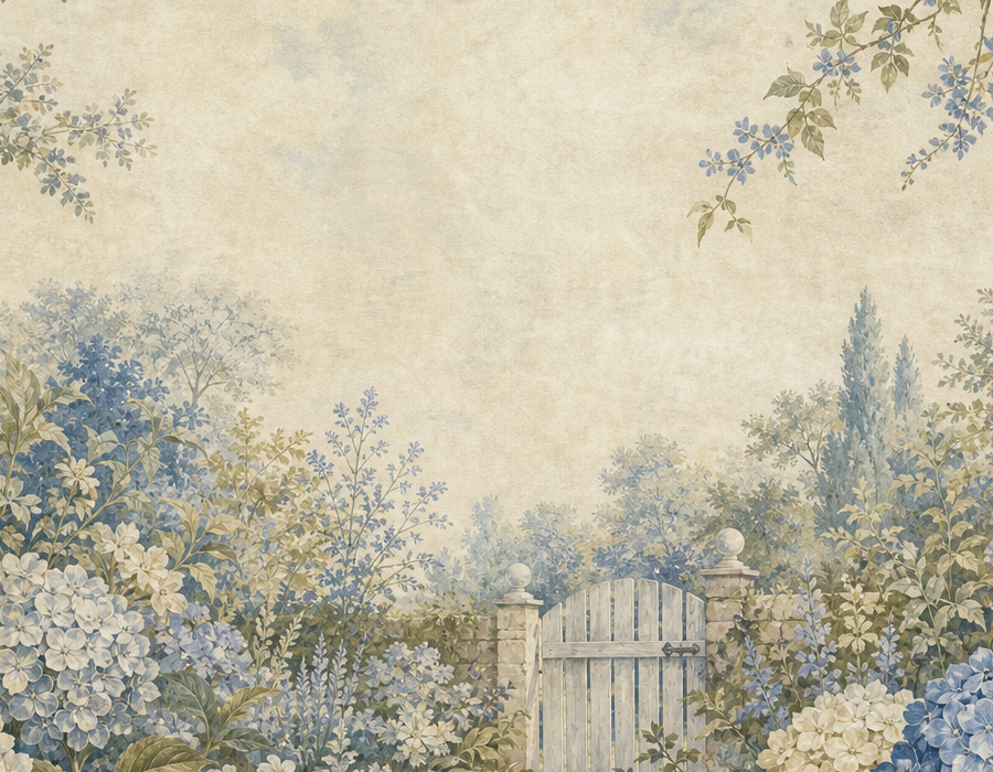 Sage Hydrangea Wallpaper Mural product view