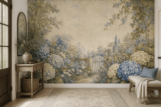 Sage Hydrangea Wallpaper Mural