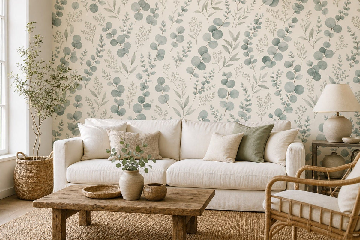Sage Eucalyptus Wallpaper Mural product view