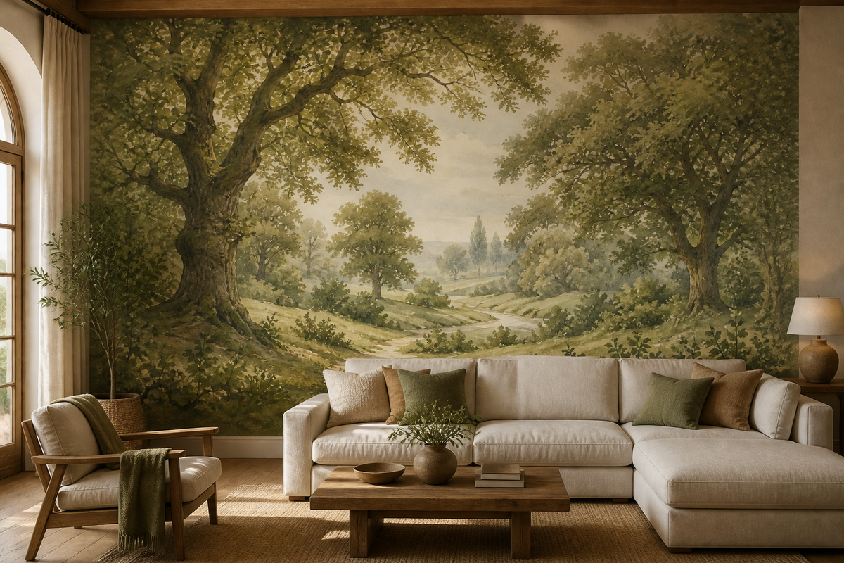 Sage Vintage Wallpaper Mural product view