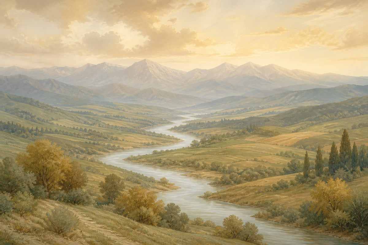 Sage Landscape Wallpaper Mural product view