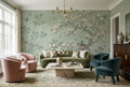 Sage Blossom And Bird Chinoiserie Wallpaper Mural