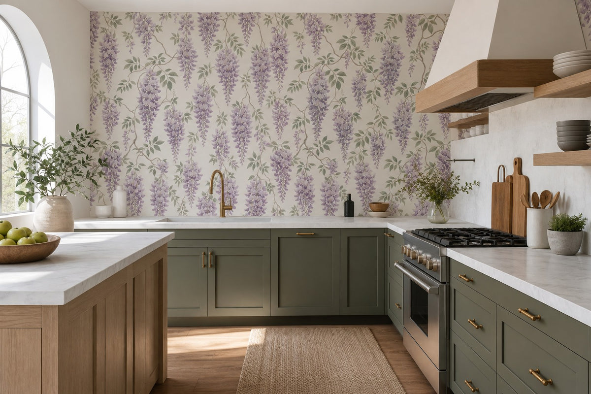 Sage Mauve Wallpaper Mural product view